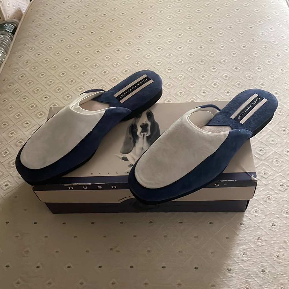 White and purple Hush puppies